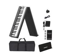 Pianos Digitales Para Piano Plegable De 88 Teclas Piano Electrónico Para Adultos Controlador MIDI Para Principiantes Teclado Musical Órgano Eléctrico Portátil(Black,UK)