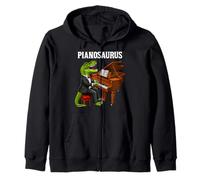 Pianosaurus Divertido Piano Tocando T-Rex Dinosaurio Amante de la Mús Sudadera con Capucha