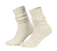 Piarini 1 par de calcetines cortos de lana para traje regional, sin arañazos ni deslizamientos, para traje regional con patrón trenzado, para hombre, marrón jaspeado, 39-42
