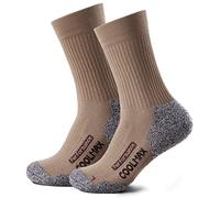 Piarini Coolmax - 2 pares de calcetines largos para senderismo, exteriores, color negro, antracita, azul marino, talla 35-38 39-42 43-46 47-50 beige 43-46