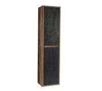 PIASKI Armario Alto de baño Hampton, Columna de baño, Armario de baño Colgante, Muebles de baño, Color Roble/Negro Mate