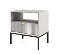 PIASKI Mesita de Noche Nova, Mesa de Noche, mesilla de Noche, Muebles de Dormitorio, Color Gris/Negro Mate (Gris), One Size