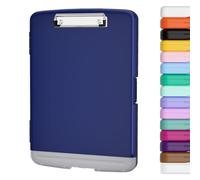 Piasoenc Portapapeles con almacenamiento, caja organizadora de 8.5 x 11 pulgadas con soporte para bolígrafo y carpeta de papel legal A4, plástico resistente, folio y apertura lateral, clip de perfil
