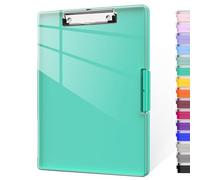 Piasoenc Portapapeles con Almacenamiento, Portapapeles Portátil Para Oficina, Tamaño 14.2 x 9.6 x 1.2 Pulgadas, Apertura Lateral, Portapapeles Para Contratistas, Profesores, Green