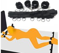 Piastra di yoga in nylon nero, adatta per l'allenamento fisico, con mani e gambe regolabili e accessori multipli per Pilates con cerniere, ideale per uso a due persone.