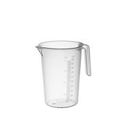 PIAZZA - Jarra graduada profesional de plástico con mango abierto, capacidad 1L, jarra para agua y líquidos alimentarios - Medidor graduado para pesar alimentos con báscula de cocina, fabricada en