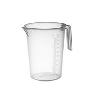 PIAZZA - Jarra graduada profesional de plástico con mango abierto, capacidad 2L, jarra para agua y líquidos alimentarios - Medidor graduado para pesar alimentos con báscula de cocina, fabricada en