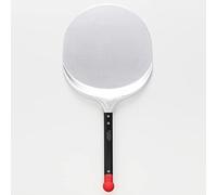 PIAZZA - Pala para pizza corta profesional redonda de 30 cm, de aluminio y con mango de aluminio - Robusta, ligera y resistente al calor máx. 550 °C para todo tipo de hornos - Fabricada en Italia