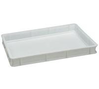 PIAZZA - Recipiente para masa para pizza y pan de plástico, 60 x 40 x 7 cm - Caja para masa para panetti pizza ideal para cualquier tipo de comida (blanco) - Fabricado en Italia