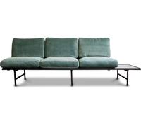 PIB Sofá de terciopelo verde y mármol negro