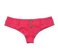 PIBEI Verano Mujer Lencería erótica Sexy Cintura Baja Mini Denim Pantalones Calientes Discoteca Bar Fiesta Baile Rendimiento Cremallera Botón Pantalones Cortos