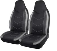PIC AUTO Fundas de Asiento Delantero de Coche con Respaldo Alto, diseño de Malla de Fibra de Carbono Deportiva, Ajuste Universal, Compatible con airbag (Gris)