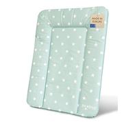 pic Bear Cambiador 50 x 70 para cambiador y cómoda (estrellas celadon) | La superficie lavable y el acolchado suave hacen que la base sea un lugar práctico para el cuidado diario del bebé