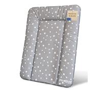pic Bear Cambiador - alta calidad Oeko-Tex - Cambiador fácil de limpiar - Cojín cambiador - 50 x 70 cm - Estrellas gris-blanco