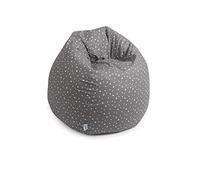 pic Bear Puf - Cojín de asiento, estable, bonito para habitación infantil, salón, niños y adultos (240 litros, estrellas grises blancas)