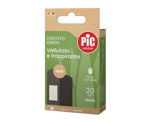Pic Green - Cerotto Vellutato e Traspirante Garza con Aloe Vera, 20 cerotti medi
