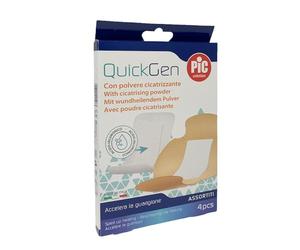 Pic QuickGen - Cerotto con Polvere Cicatrizzante Formato Mix, 4 pezzi
