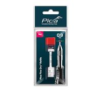 Pika Marker 7031SB - Lote de 12 minas circulares para portaminas arquitectónicas "Fine Dry " 0,9 mm, rojo, blister