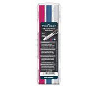Pica Big Dry 6040 - Juego de minas de repuesto para construcción civil (12 minas impermeables (rosa, azul, blanco), para piedra, ladrillo, metal y madera