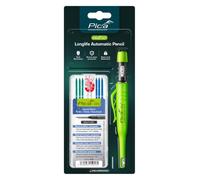 Pica Dry Bundle (1 lápiz 3030 + 1 x 4030 recargas) en blíster | Con sacapuntas y clip de sujeción, 8 piezas. Juego de minas especiales resistentes al agua y permanentes (3 verdes, 2 blancas