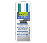 Pica Dry markeerstiften voor diepgaande gaten, permanent, blauw/wit/groen, water