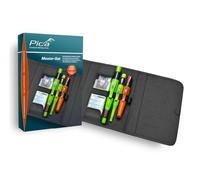 Pica Master-Set 55030 | Set profesional de marcado carpintero 5 piezas | In IG Dry, marcador Dry profundo y VISOR | Minas BIG Dry grafito 2B, color 6045, Dry grafito 2B 4030