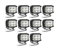 PICAA 10PCS 60W 4 pulgadas LED Luz de trabajo Cuadrado Combo Faros de trabajo Lámpara de campo a través Vainas de luces para camión Tractor SUV UTV ATV 12-24V 6000K IP67