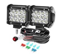 PICAA 2 Piezas 4 Pulgadas 36W Faro Trabajo LED con Kit de Cableado, Focos de Coche 12V 24V, 6000K Offroad Barra Luz de Trabajo Led para SUV Camión Tractor 4x4 ATV Barco Moto