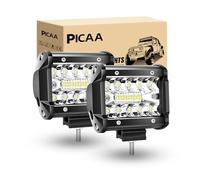 PICAA 2 piezas Faro Trabajo LED Focos de Coche 12V 24V 4 pulgadas 60W 8D Faros Led Tractor 6000K IP67 Impermeable Off-road Foco de Trabajo LED para Moto ATV SUV Tractor Camión Barco