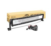 PICAA 22 Pulgadas 54 CM 270W Barra de luz LED con cableado Kit, 7D Curva | 3 filas,Impermeable IP67，Spot/Flood Combo,12V 24V, 6000K,para coche SUV 4x4 todoterreno camión tractor ATV UTV Moto Barco