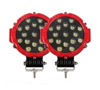 PICAA 2x 7 Pulgadas Faro de Trabajo LED, Rojo 51W Focos Led 6000K Luz de Trabajo LED Faros Led 4x4 para Coche Camión Off-road ATV SUV Tractor Barco Moto 12V 24V