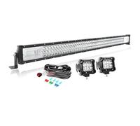 PICAA 42 Pulgadas 540W Barra de Luz LED con 2x 4 36W Faros de Trabajo e 12V Cableado Kit, 6000K Blanco Barras Luminosas Led Coche para Offroad, SUV, Camión, 4x4, ATV, Tractor