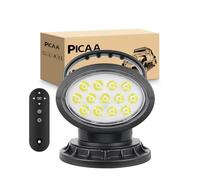 PICAA 5D LED de Luz de Búsqueda,LED Trabajo Lámpara Delantero 12V 38W Portátil Rotatorio 360 ° Luz de Respaldo con Control Remoto para Coche Offroad Hogar de Emergencia de Iluminación (Negro)
