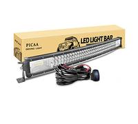 PICAA Barra de luz LED, 32 pulgadas 78.5cm 405W 7D Barra de luces LED de triple fila Curva Spot Flood Luces para motocicleta todoterreno 4WD SUV ATV UTV camión Con 12V kits de cableado