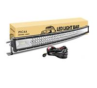 PICAA Barra de luz LED 42 pulgadas 104cm 540W 7D Barra de luces LED de triple fila Curva Spot Flood Luces de trabajo LED todoterreno para motocicleta todoterreno 4WD SUV ATV UTV camión 12V