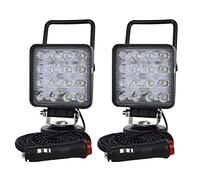 PICAA Faro Trabajo Con Base Magnética, 2 Piezas 4 Pulgadas 48W LED Para Tractor 4x4 Camino 12V 6000K Impermeable, Barra Para Offroad ATV SUV Camión