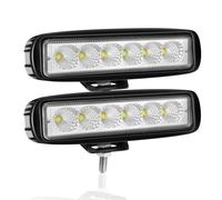 PICAA Faro Trabajo LED, 2 Piezas 6 Pulgadas 18W Flood Faros Led Tractor 4x4 Camino 12V 24V 6000K Impermeable Luces de Trabajo Led Barra Led para Offroad ATV SUV Camión UTE