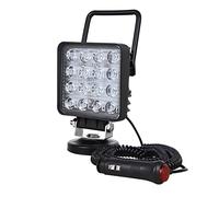 PICAA Faro Trabajo LED Con Base Magnética, 1 Piezas 4 Pulgadas 48W Haz de Inundación Faros Led Tractor 4x4 Camino 12V 24V 6000K Impermeable Luces de Trabajo Led Barra Led para Offroad ATV SUV Camión