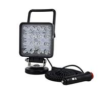 PICAA Faro Trabajo LED Con Base Magnética Focos de Coche, 1 Piezas 4 Pulgadas 48W Faros Led Tractor 4x4 Camino 12V 6000K Impermeable Luces de Trabajo Led Barra Led para Offroad ATV SUV Camión