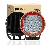 PICAA Faros LED de trabajo 2 x 9 pulgadas 225 W rojo foco foco LED faro antiniebla faro LED faro offroad bar 12 V 24 V para moto todoterreno 4WD SUV ATV UTV Truck