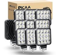 PICAA Foco de trabajo LED 10PCS 3.3 pulgadas 48W Mini LED Spot Tractor 12V-24V 6000K Focos LED para Tractores IP68 Impermeable Luz de Niebla Coche,SUV, UTV, ATV, Off-road,Camión,Moto,Barco