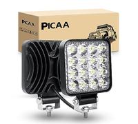 PICAA Foco de Trabajo LED 2PCS 3.3 Pulgadas 48W Mini Spot Tractor 12V-24V 6000K Para Tractores IP68 Impermeable Luz de Niebla Coche, SUV, UTV, ATV, Off-road, Camión, Moto, Barco