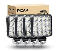 PICAA Foco de trabajo LED 4PCS 3.3 pulgadas 48W Mini LED Spot Tractor 12V-24V 6000K Focos LED para Tractores IP68 Impermeable Luz de Niebla Coche,SUV, UTV, ATV, Off-road,Camión,Moto,Barco