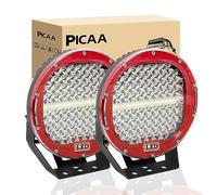 PICAA Foco de trabajo LED 9‘’ pulgadas 294W Ronda LED Spot Tractor 12V-24V 6000K Focos LED para Tractores IP68 Impermeable Luz de Niebla Coche,SUV, UTV, ATV, Off-road,Camión,Moto,Barco (rojo)