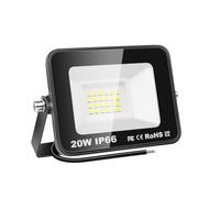 PICAA Focos LED Exterior 1 Pcs, 20W IP66 Impermeable Foco Proyector LED, 6000K Blanco Frío Floodlight para Casa, Garaje, Patio, Terraza, Campo