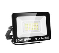 PICAA Focos LED Exterior 1 Pcs, 30W IP66 Impermeable Foco Proyector LED, 6000K Blanco Frío Floodlight para Casa, Garaje, Patio, Terraza, Campo