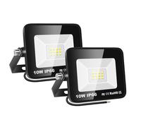 PICAA Focos LED Exterior 2 Pcs, 10W IP66 Impermeable Foco Proyector LED, 6000K Blanco Frío Floodlight para Casa, Garaje, Patio, Terraza, Campo
