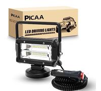 PICAA LED luz de trabajo 5 pulgadas 72W Imán portátil 12V 24V Luz de inundación Luz de trabajo impermeable Base magnética LED Faro para Tractor Remolcador Carretilla elevadora ATV Camión Offroad 4x4