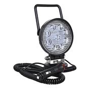 PICAA Redondo Faro Trabajo LED Con Base Magnética, 1x 4 Pulgadas 27W Haz de Inundación Faros Led Tractor 4x4 Camino 12V 24V 6000K Impermeable Luces de Trabajo Led Barra Led para Offroad ATV SUV Camión