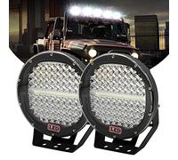 PICAA Redondo Faro Trabajo LED Focos de Coche, Negro 2 Piezas 9" Pulgadas 294W Faros Led Tractor 4x4 Camino 12V 24V 6000K Impermeable Luces de Trabajo Led Barra Led para Offroad ATV SUV Camión